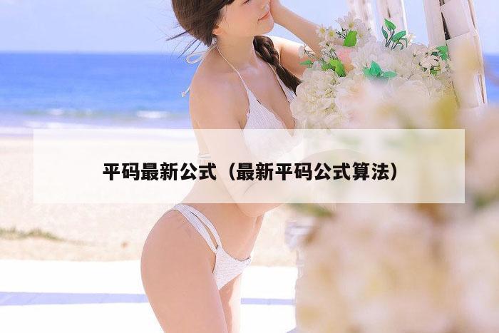 平码最新公式(最新平码公式算法)